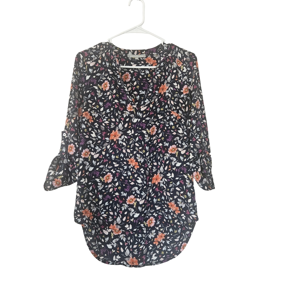 Daniel Rainn Women’s Floral V-Neck Blouse  Flowers Size XS